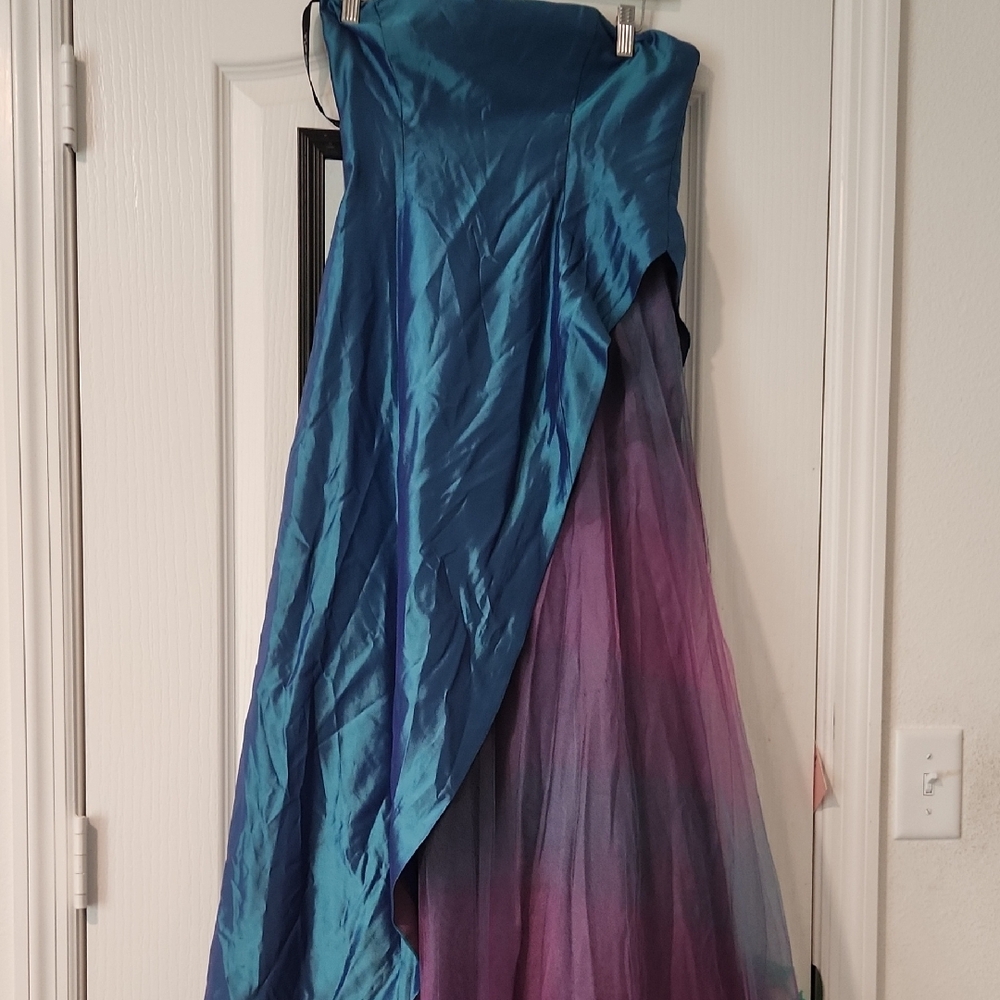 Elegant Blue and Purple Women's Skirt